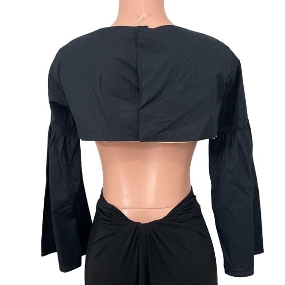 Handmade‎ in Italy Cropped Long Bell Sleeve Blouse Macri Size Small / Medium - Picture 2 of 8